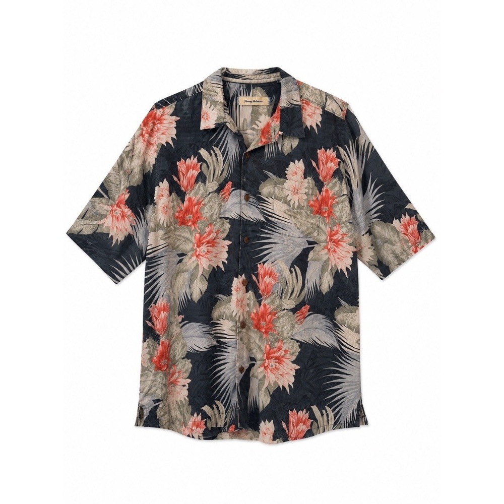 Tommy Bahama Mens Tropical Floral 100% Silk Hawaiian Camp Shirt XXL